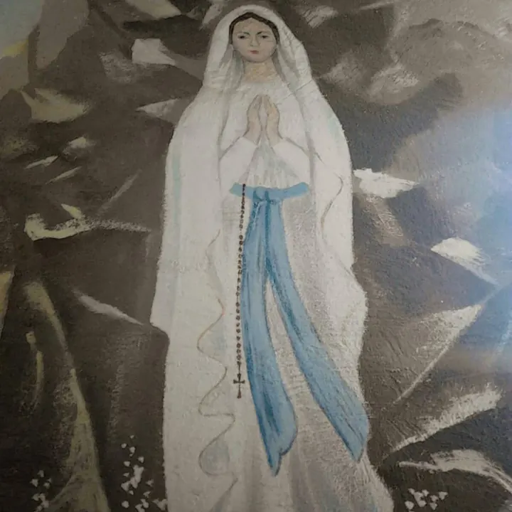 La Madonna dipinta sul muro del refettorio del convento delle suore a Vilaflor, Tenerife